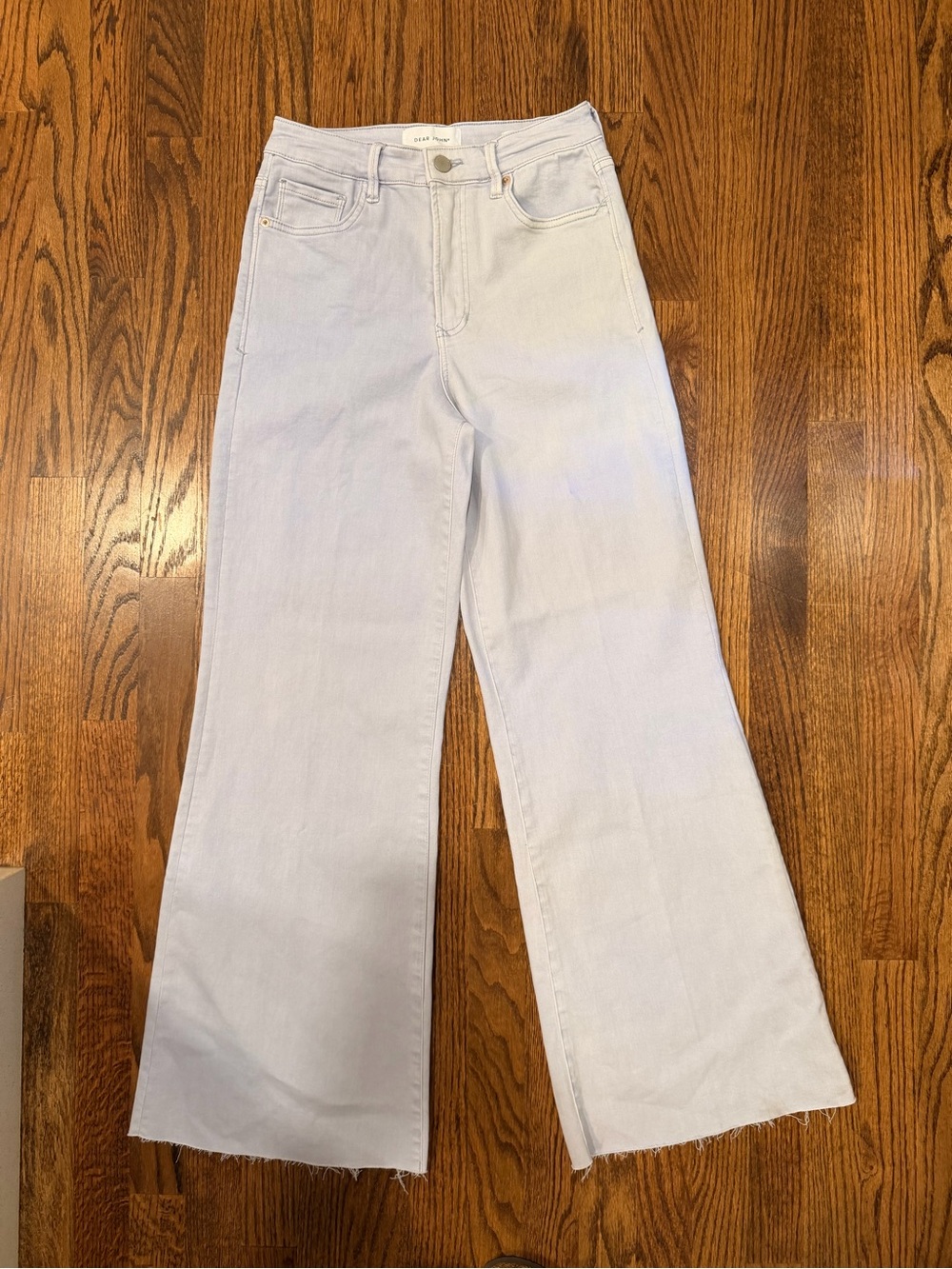 Dear John Fiona High Rise Wide Leg Jeans Seaside Raw Hem Size 26